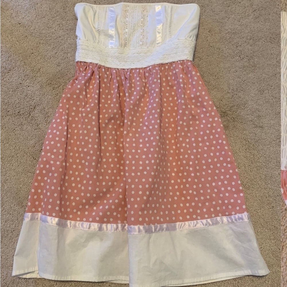 Polka Dot Pink and White Dress